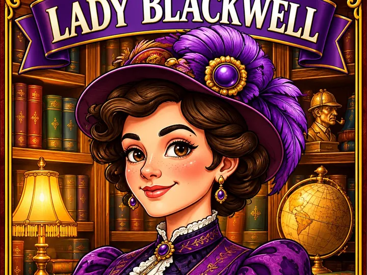 Illustrated portrait of Lady Blackwell, the Victorian detective character from Big Idea Mystery Lab